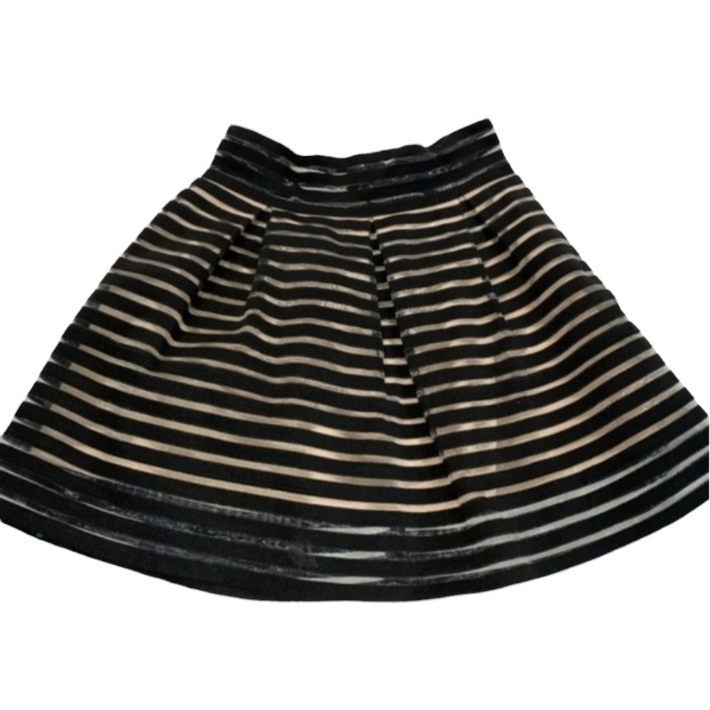 ANGL | Skater Fit & Flare Transparent Stripped B03